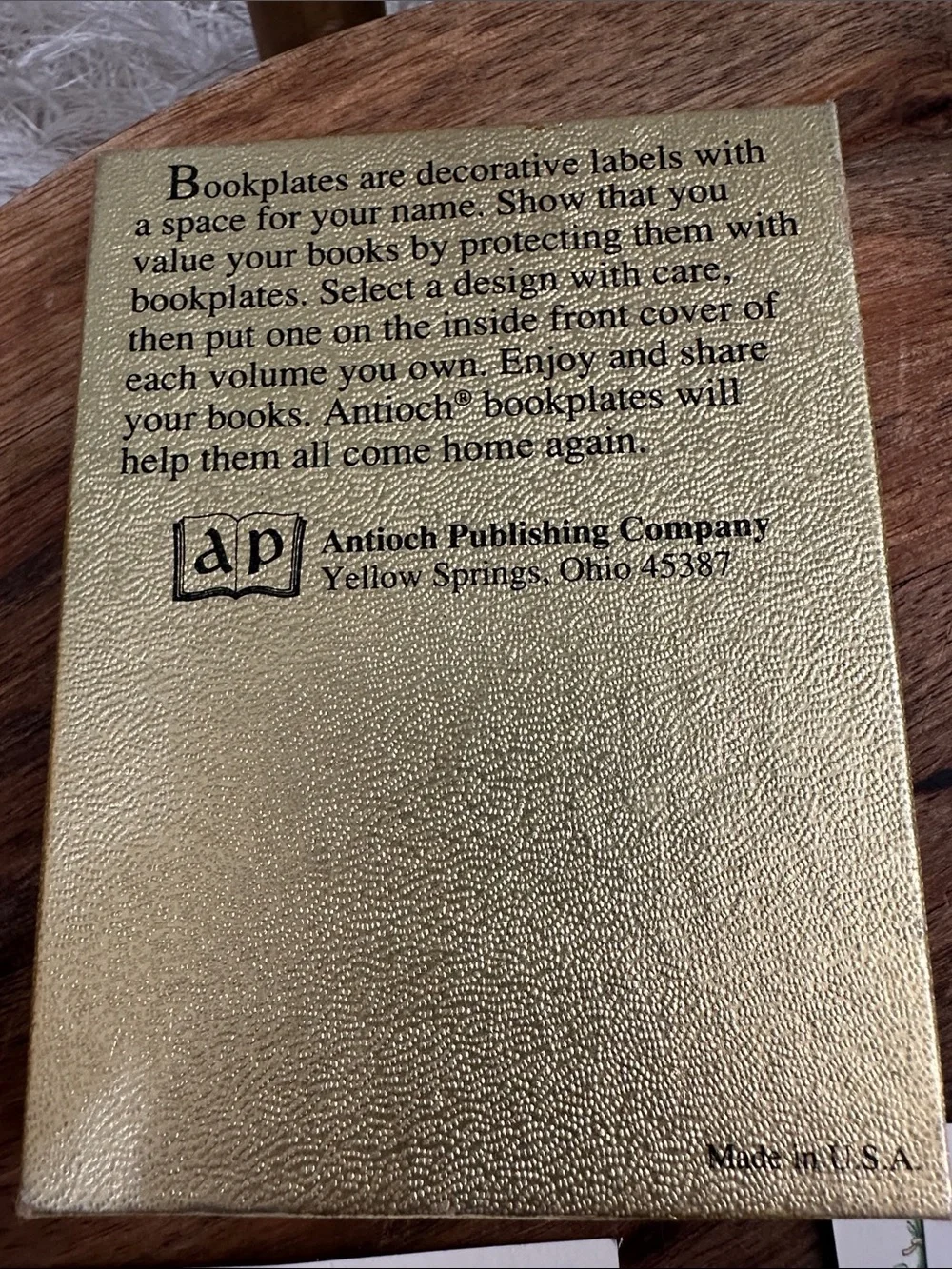 Cookbook Bookplates 1991 Antioch Bookplates 